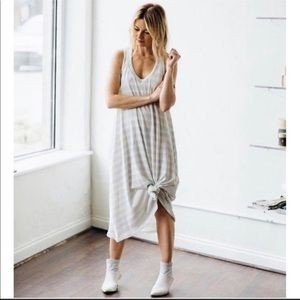 The Great. blue white stripped midi tank dress size 3 NWT